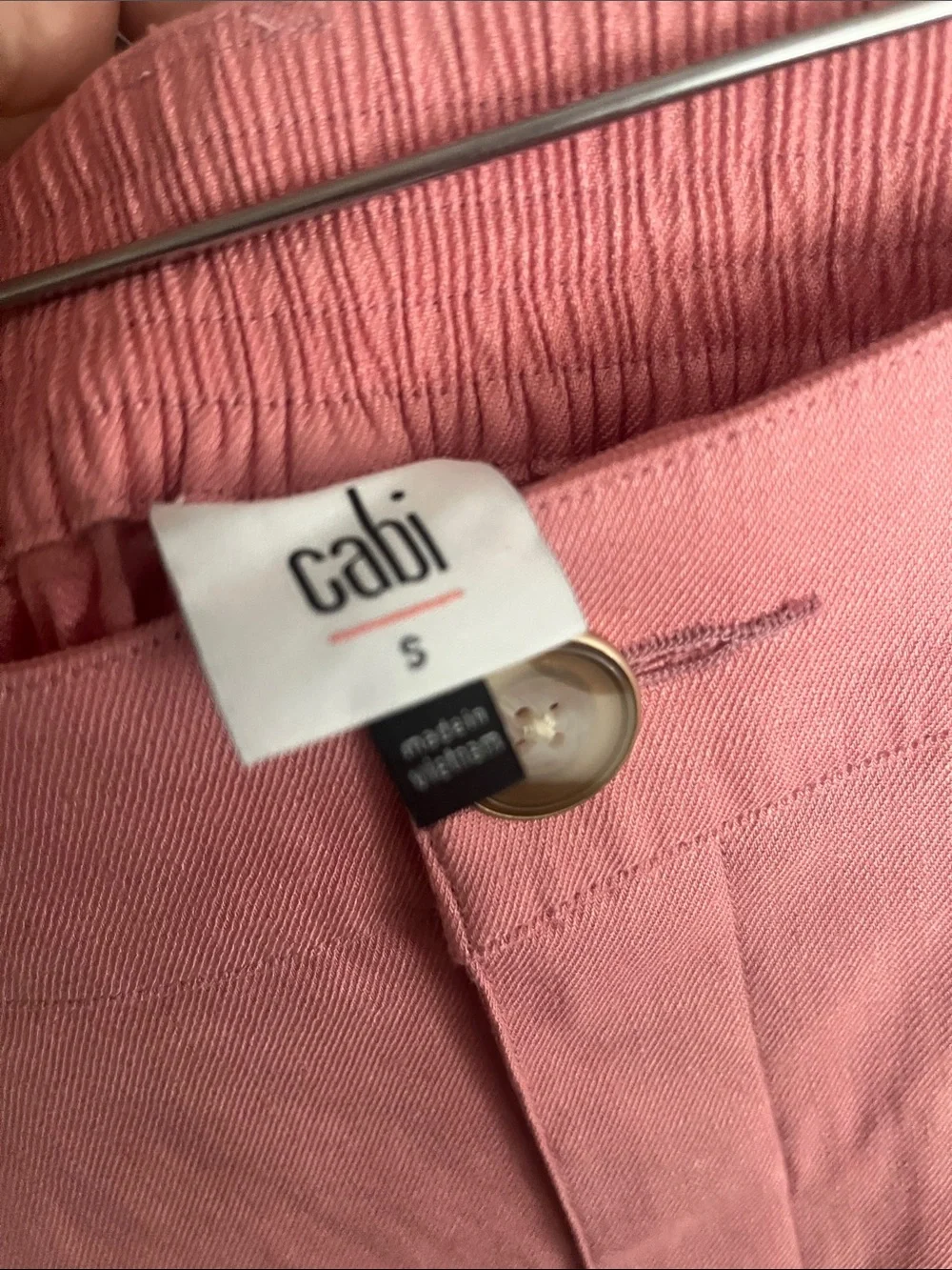 Cabi Bubblegum Pink The Cruise Crop Wide Leg Linen Pants Preppy sz small